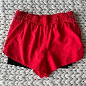 Xersion Athletic running shorts red black size S small